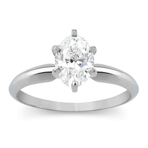 CERTIFIED 1 CT Oval Diamond Solitaire