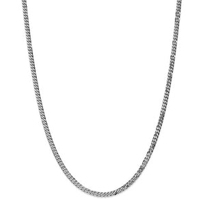 14K White Gold Curb Chain 3.2mm