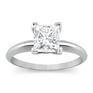 CERTIFIED 1 CT Princess Diamond Solitaire