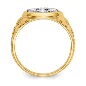 Mens 14K 1 CT Cluster Ring