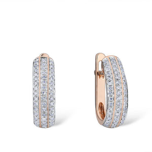 14K Rose Gold Diamond Earrings