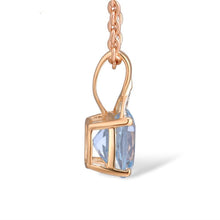 Load image into Gallery viewer, 14K Rose Gold Radiant Blue Topaz Pendant