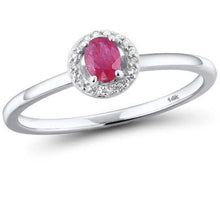 Load image into Gallery viewer, 14K White Gold Diamond And Sapphire/Ruby/Emerald Ring