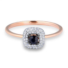 Load image into Gallery viewer, 14K Rose Gold Diamond And Blue Sapphire Ring