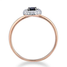 Load image into Gallery viewer, 14K Rose Gold Diamond And Blue Sapphire Ring