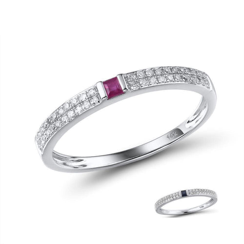 14K White Gold Ruby/Sapphire Ring