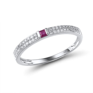 14K White Gold Ruby/Sapphire Ring