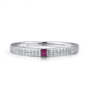 14K White Gold Ruby/Sapphire Ring