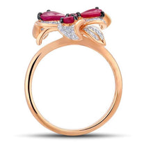 Load image into Gallery viewer, 14K Rose Gold Diamond And Ruby Ring