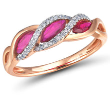 Load image into Gallery viewer, 14K Rose Gold Ruby And Diamond Ring