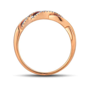 14K Rose Gold Ruby And Diamond Ring