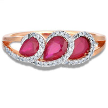 Load image into Gallery viewer, 14K Rose Gold Diamond And Ruby Ring