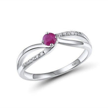 Load image into Gallery viewer, 14K White Gold Diamond And Ruby/Sapphire/Emerald Ring