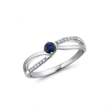 Load image into Gallery viewer, 14K White Gold Diamond And Ruby/Sapphire/Emerald Ring