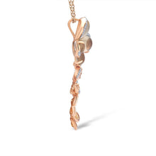 Load image into Gallery viewer, 14K Rose Gold Citrine And Lemon Quartz Butterfly Pendant