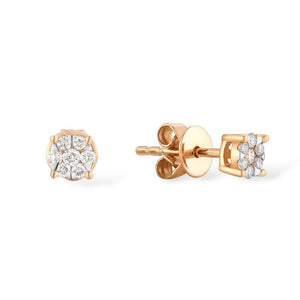 14K Rose Gold Diamond Earrings