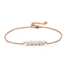 Load image into Gallery viewer, 14K Rose Gold Fresh Water Pearl Bracelet