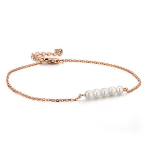 14K Rose Gold Fresh Water Pearl Bracelet