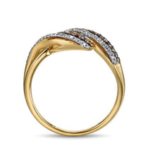 Load image into Gallery viewer, 14K Yellow Gold White And Brown Diamond Ring