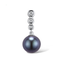 Load image into Gallery viewer, 14K White Gold Diamond And Fresh Water Pearl Pendant