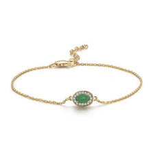 Load image into Gallery viewer, 14K Yellow Gold Emerald And Diamond Bracelet