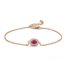 Load image into Gallery viewer, 14K Rose Gold Ruby And Diamond Bracelet