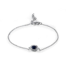 Load image into Gallery viewer, 14K White Gold Blue Sapphire And Diamond Bracelet