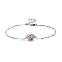 Load image into Gallery viewer, 14K White Gold Pink Sapphire And Diamond Bracelet