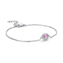 Load image into Gallery viewer, 14K White Gold Pink Sapphire And Diamond Bracelet