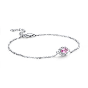 14K White Gold Pink Sapphire And Diamond Bracelet