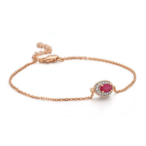 14K Rose Gold Ruby And Diamond Bracelet