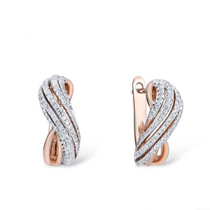 14K Rose Gold Diamond Earrings