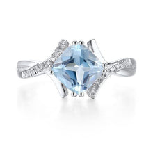 Load image into Gallery viewer, 14K White Gold Sky Blue Topaz And Diamond