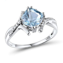 Load image into Gallery viewer, 14K White Gold Sky Blue Topaz And Diamond