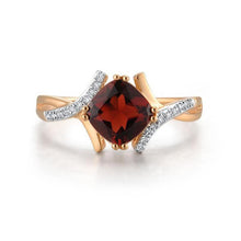 Load image into Gallery viewer, 14K Rose Gold Garnet And Diamond Ring