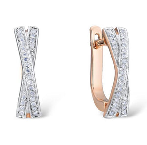 14K Rose Gold  Diamond Earrings