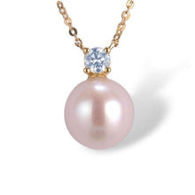 Load image into Gallery viewer, 14K Gold Fresh Water Pearl And Diamond Necklace