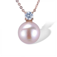 Load image into Gallery viewer, 14K Gold Fresh Water Pearl And Diamond Necklace