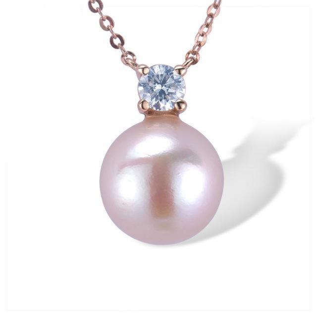 14K Gold Fresh Water Pearl And Diamond Necklace