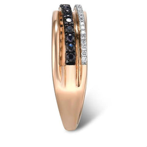 14K Rose Gold Sapphire And Diamond Ring