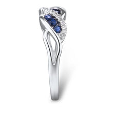 Load image into Gallery viewer, 14K White Gold Diamond And Blue Sapphire Ring