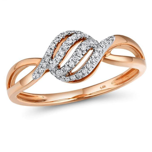 14K Rose Gold Ring Diamond Ring