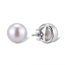 Load image into Gallery viewer, 14K White Gold Fresh Water Pearl Earrings