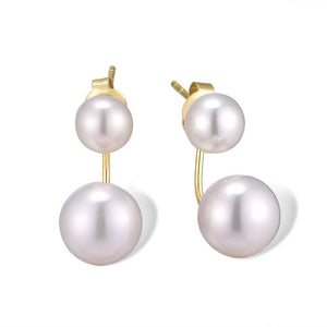 14K Yellow Gold Fresh Water Pearl Earrings