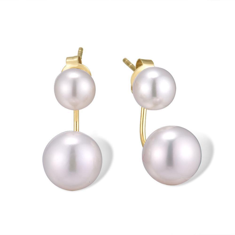 14K Yellow Gold Fresh Water Pearl Earrings