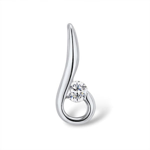 14K White Gold Diamond Drop Pendant