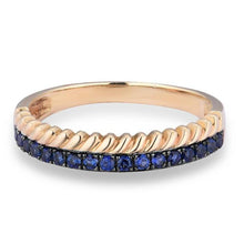 Load image into Gallery viewer, 10K Yellow Gold Created Sapphire Ring