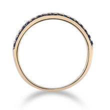 Load image into Gallery viewer, 10K Yellow Gold Created Sapphire Ring