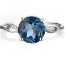 Load image into Gallery viewer, 14K White Gold London Blue Topaz And Diamond Ring