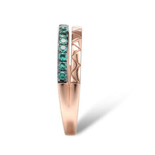 Load image into Gallery viewer, 10K Rose Gold Ring with Created Emerald